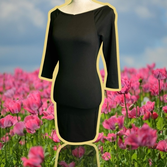 Armani Exchange Black Off The Shoulder Bodycon Dress with All Around Zipper XS - Picture 6 of 14